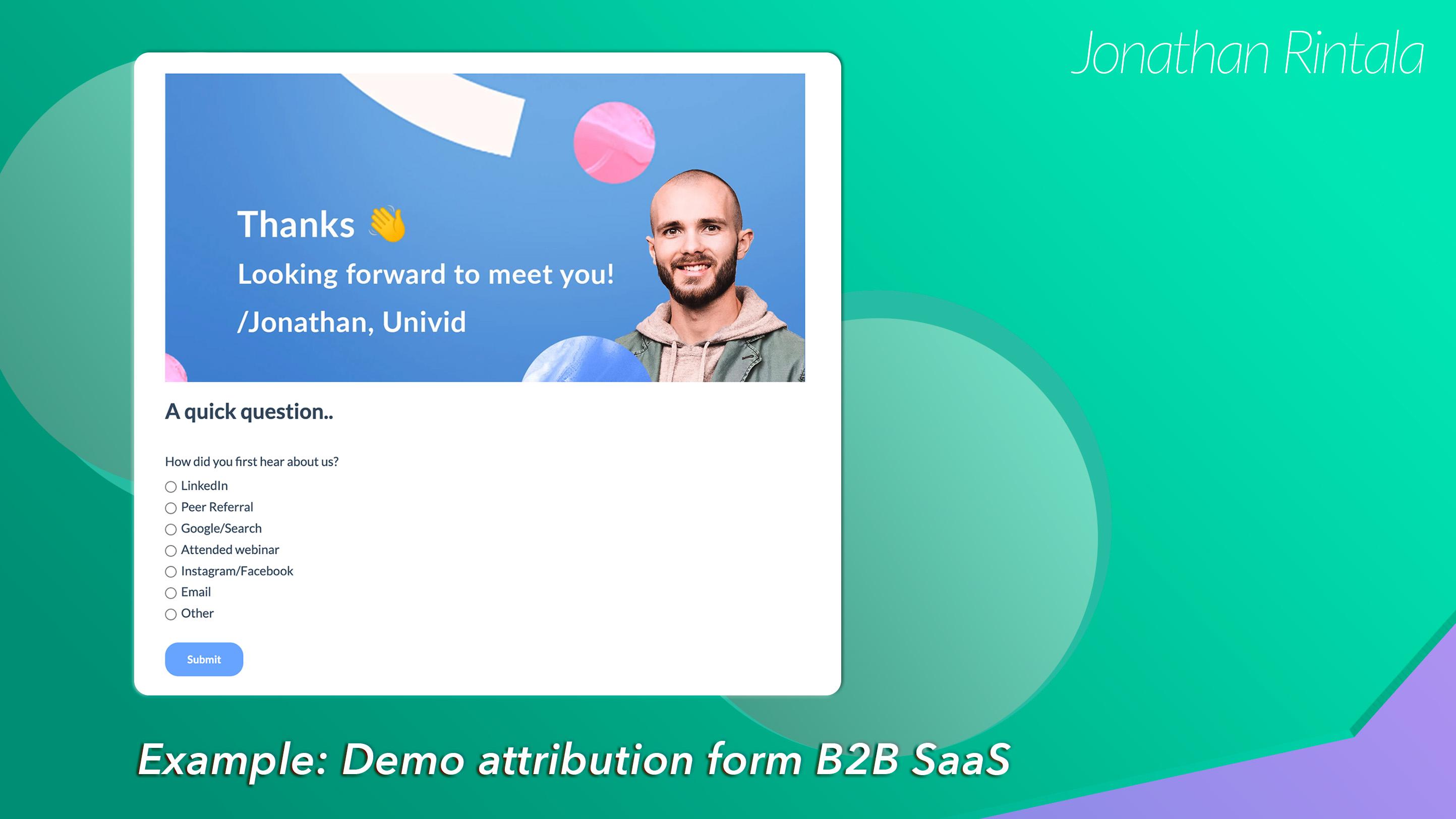 Demo attribution for B2B SaaS through a HubSpot form 