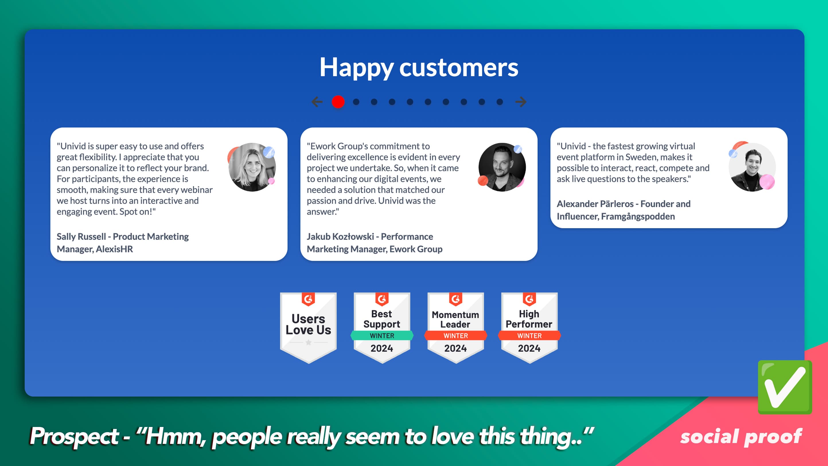 Customer testimonials and social proof - B2B SaaS