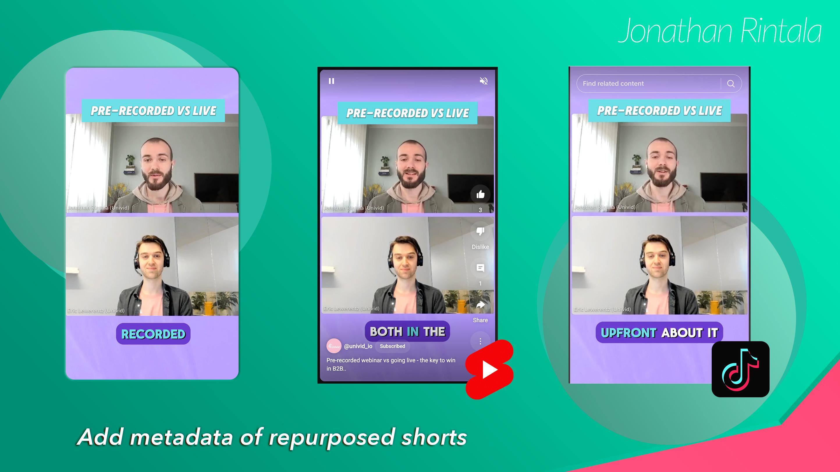 Metadata of shorts - Repurposed video content