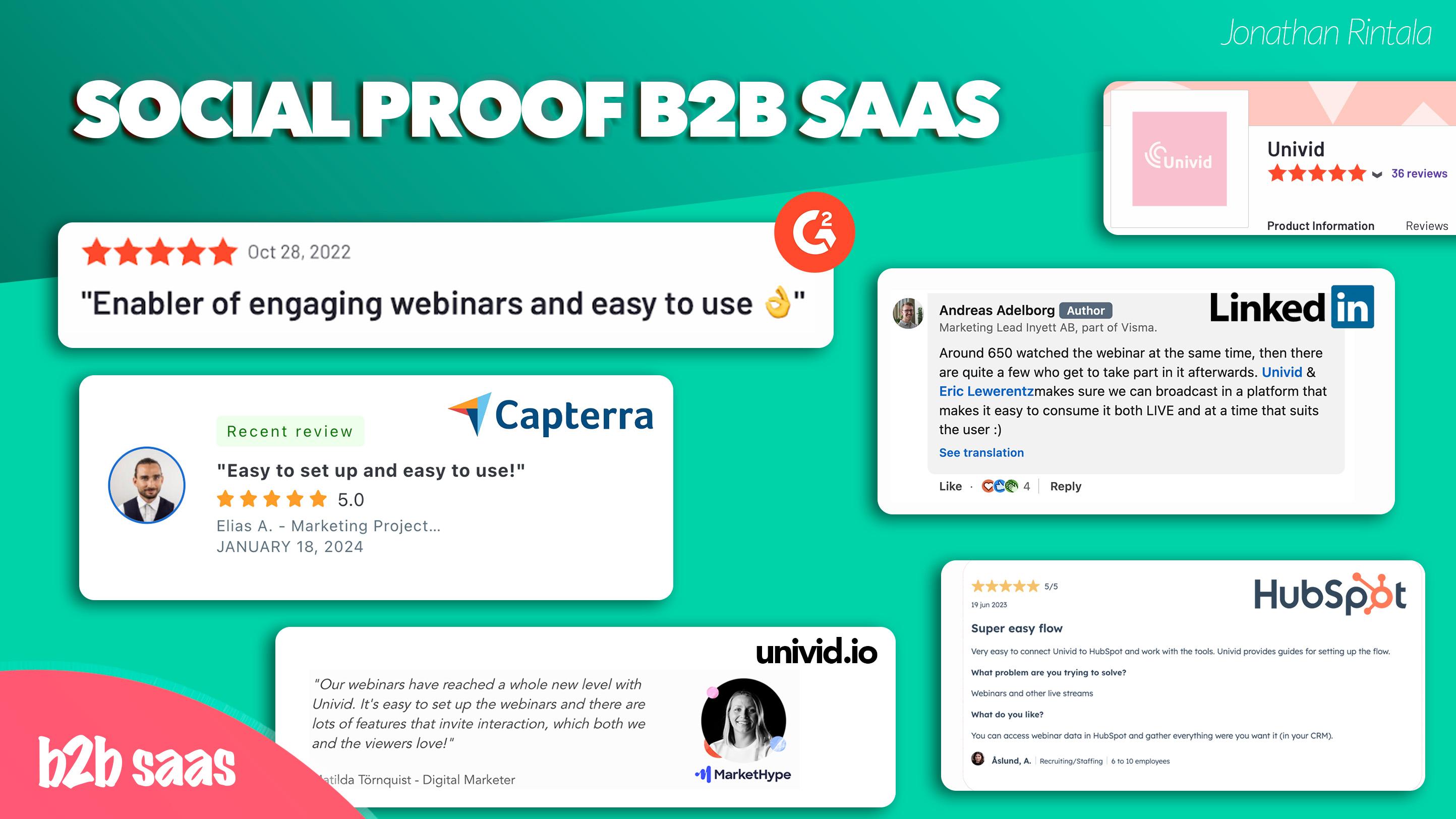 Real life examples: Social proof for B2B SaaS