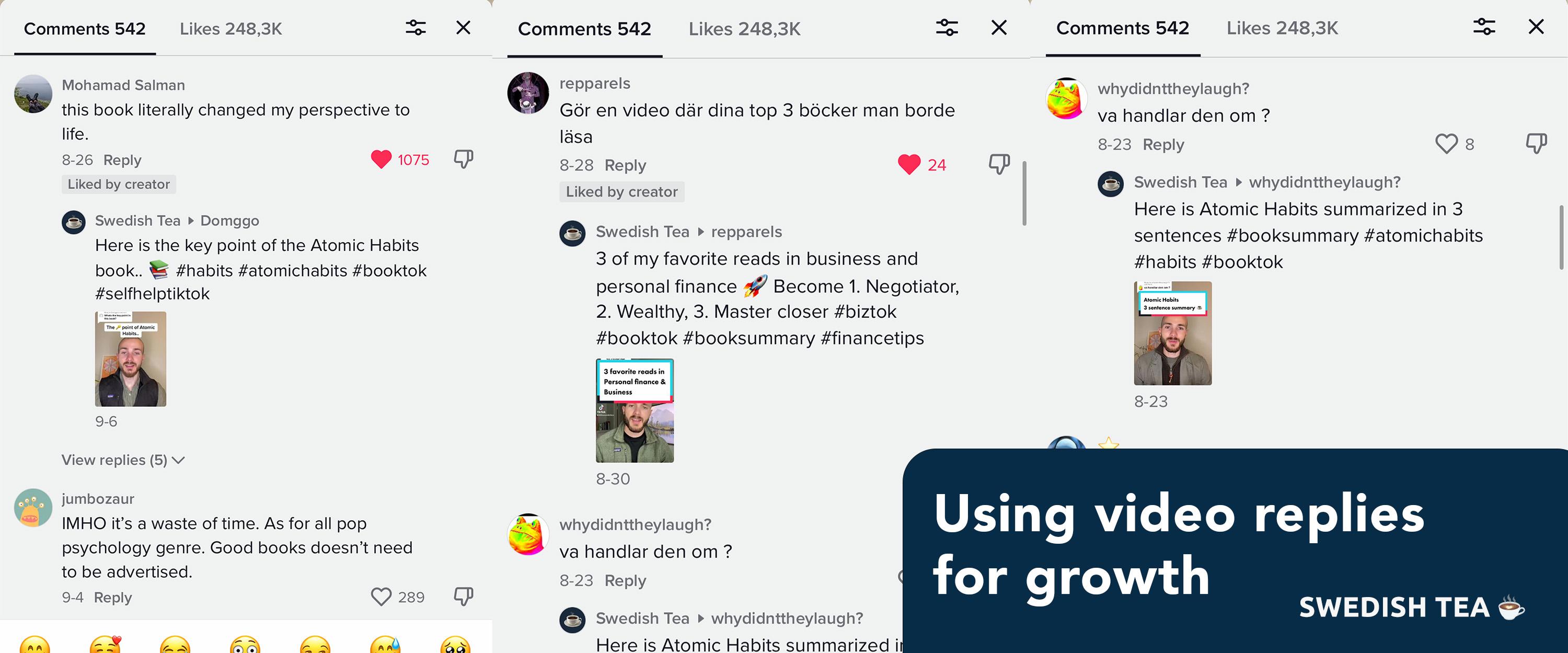 Video replies on TikTok as growth tactic