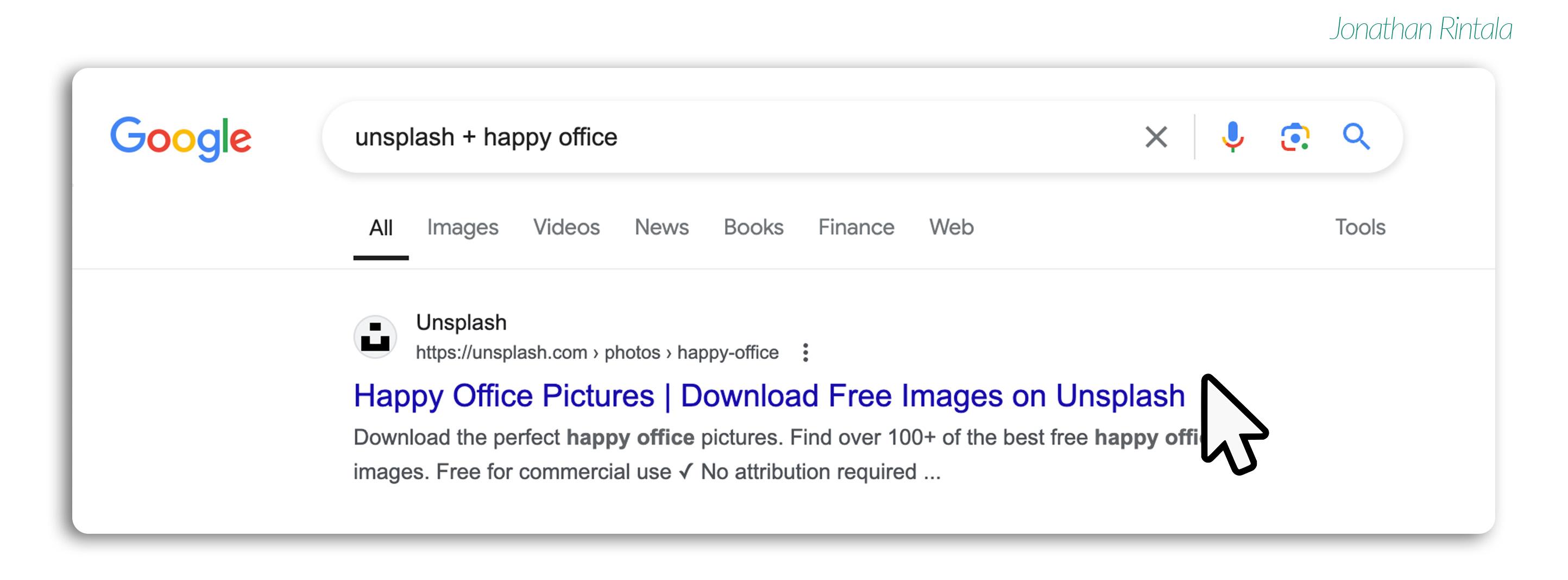 Marketer searching on google for free stock image