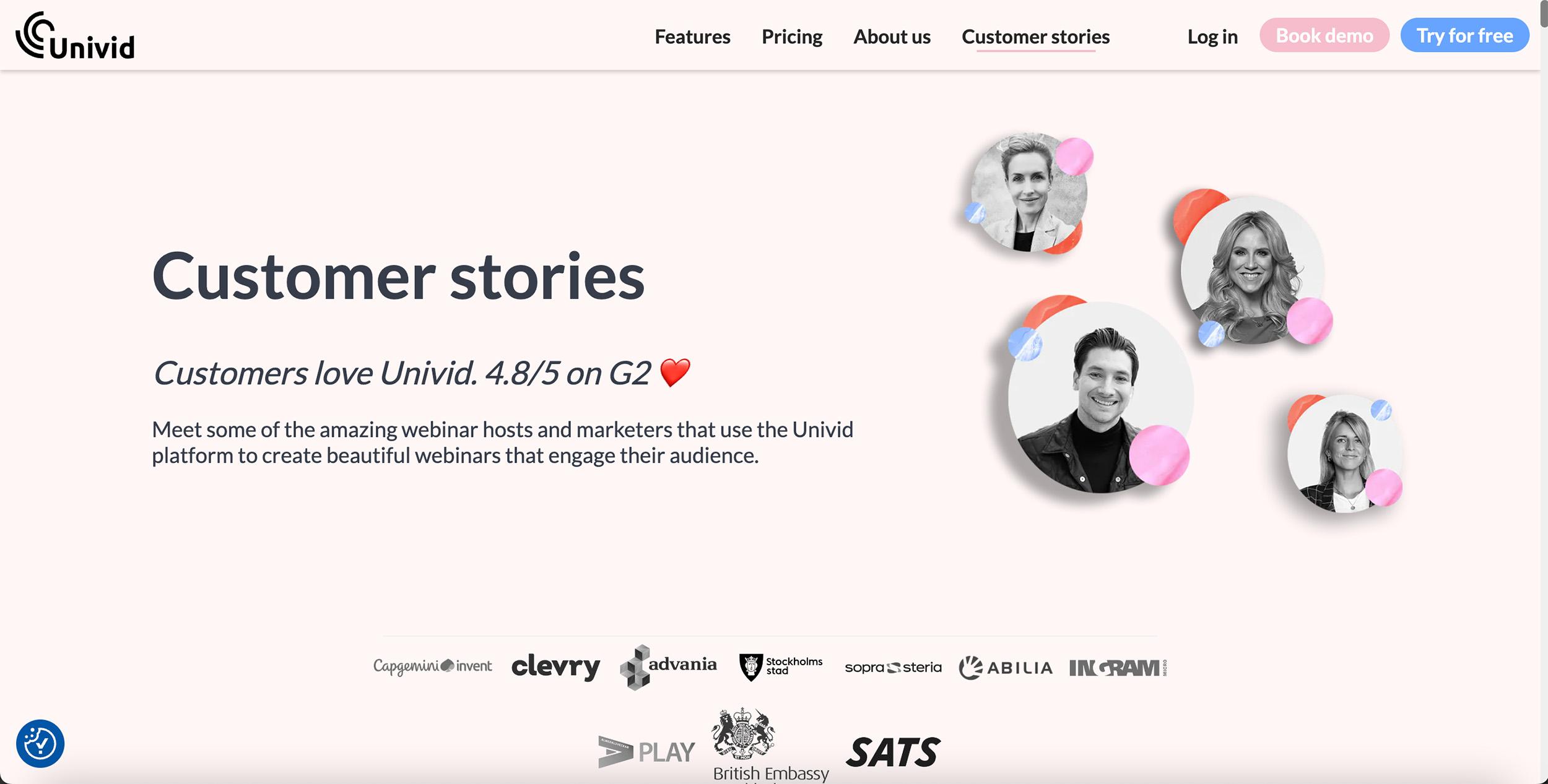 Social proof through customer stories on our B2B SaaS landing page