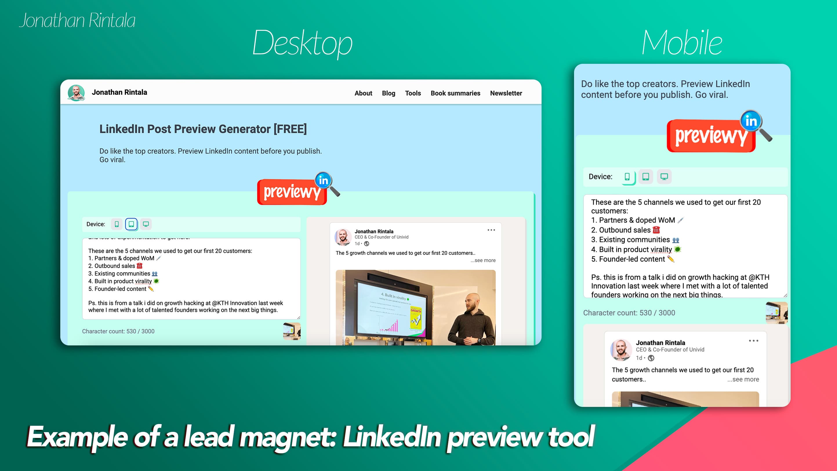Example of lead magnet: Making it easy to use and access Example of lead magnet: Making it easy to use and access