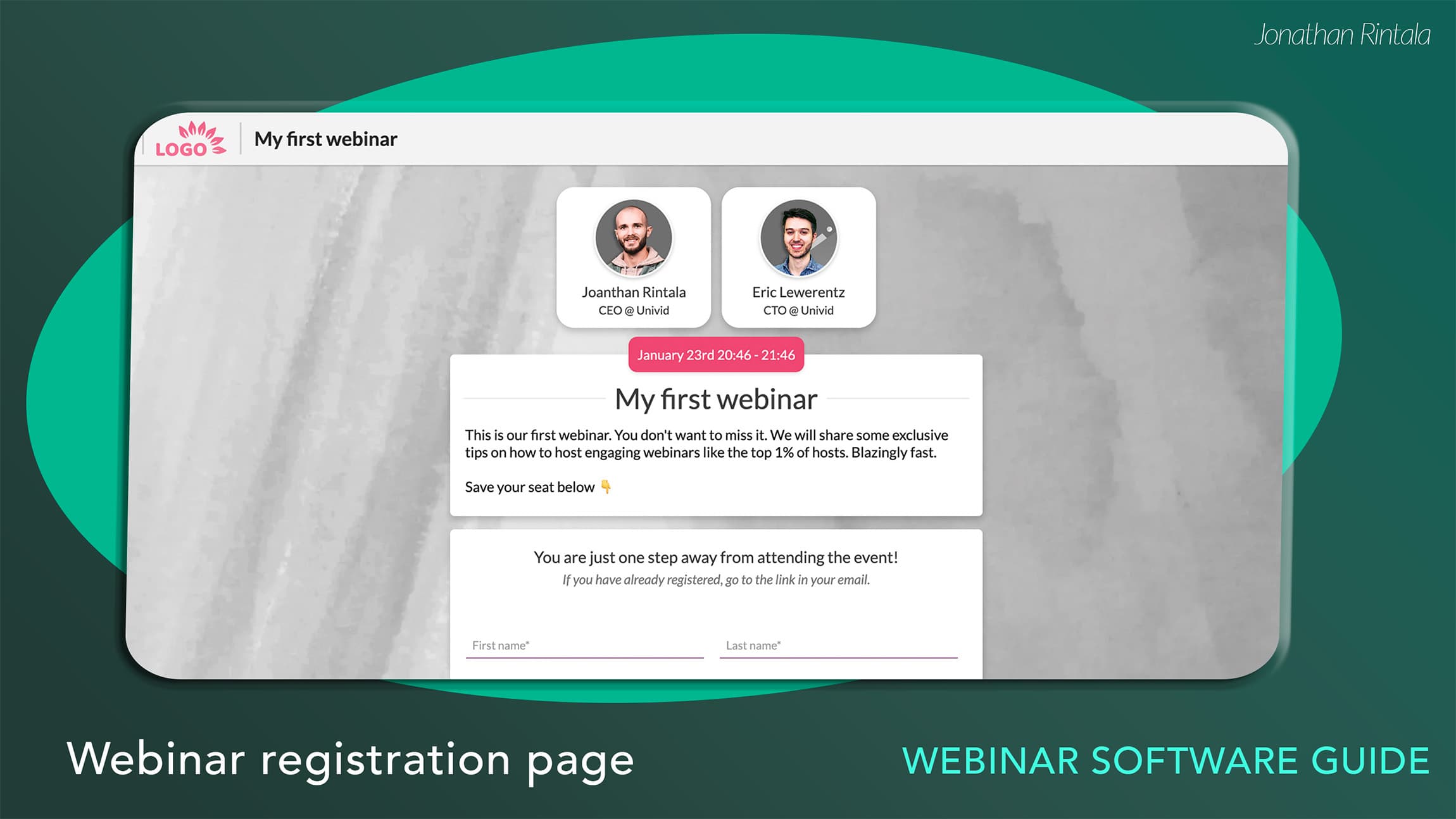 Webinar registration page example Webinar registration page example