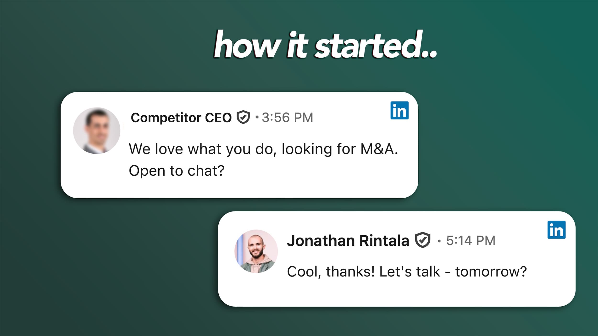 Startup exit - how it started Startup exit - how it started