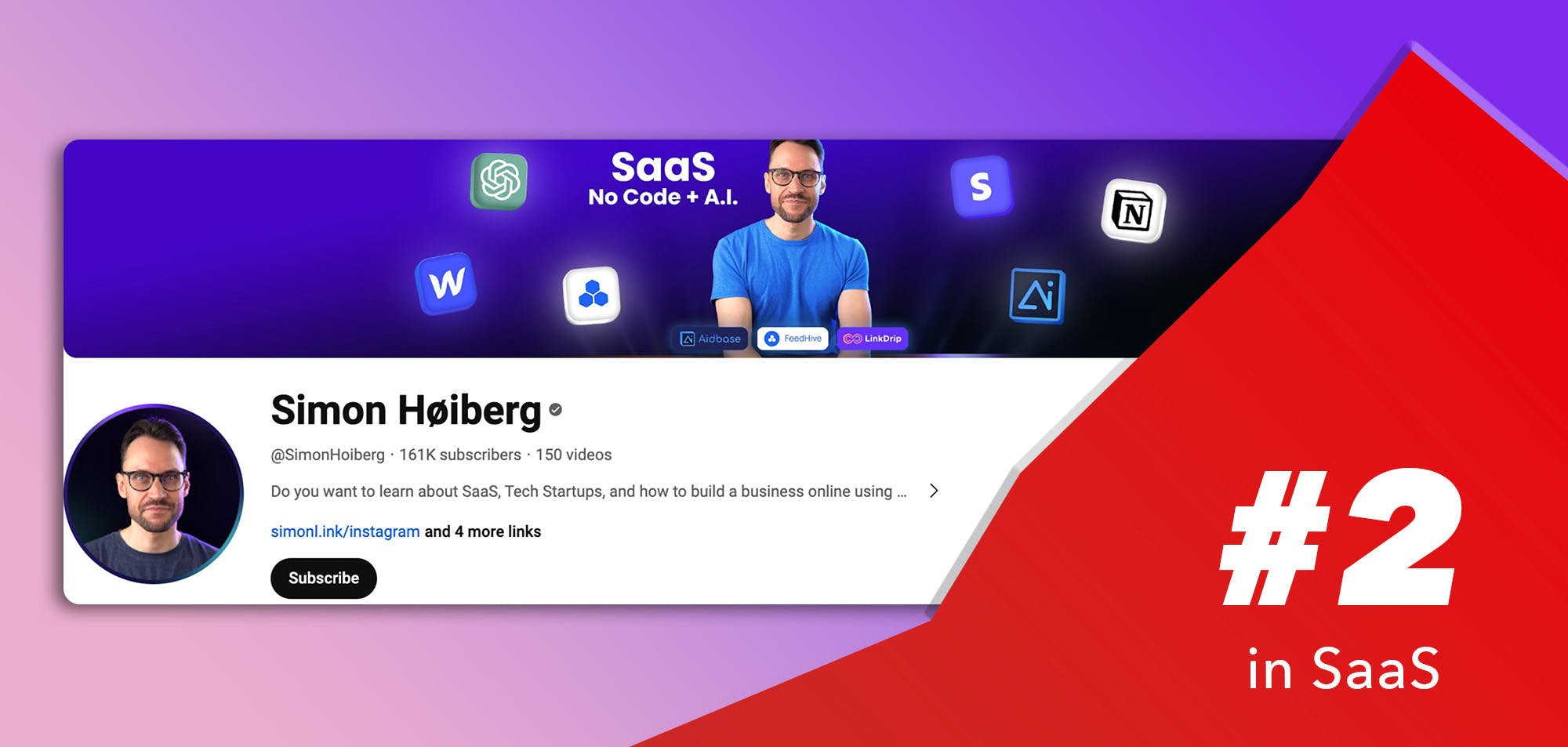 Simon Hoiberg - Top Youtube Channels in SaaS