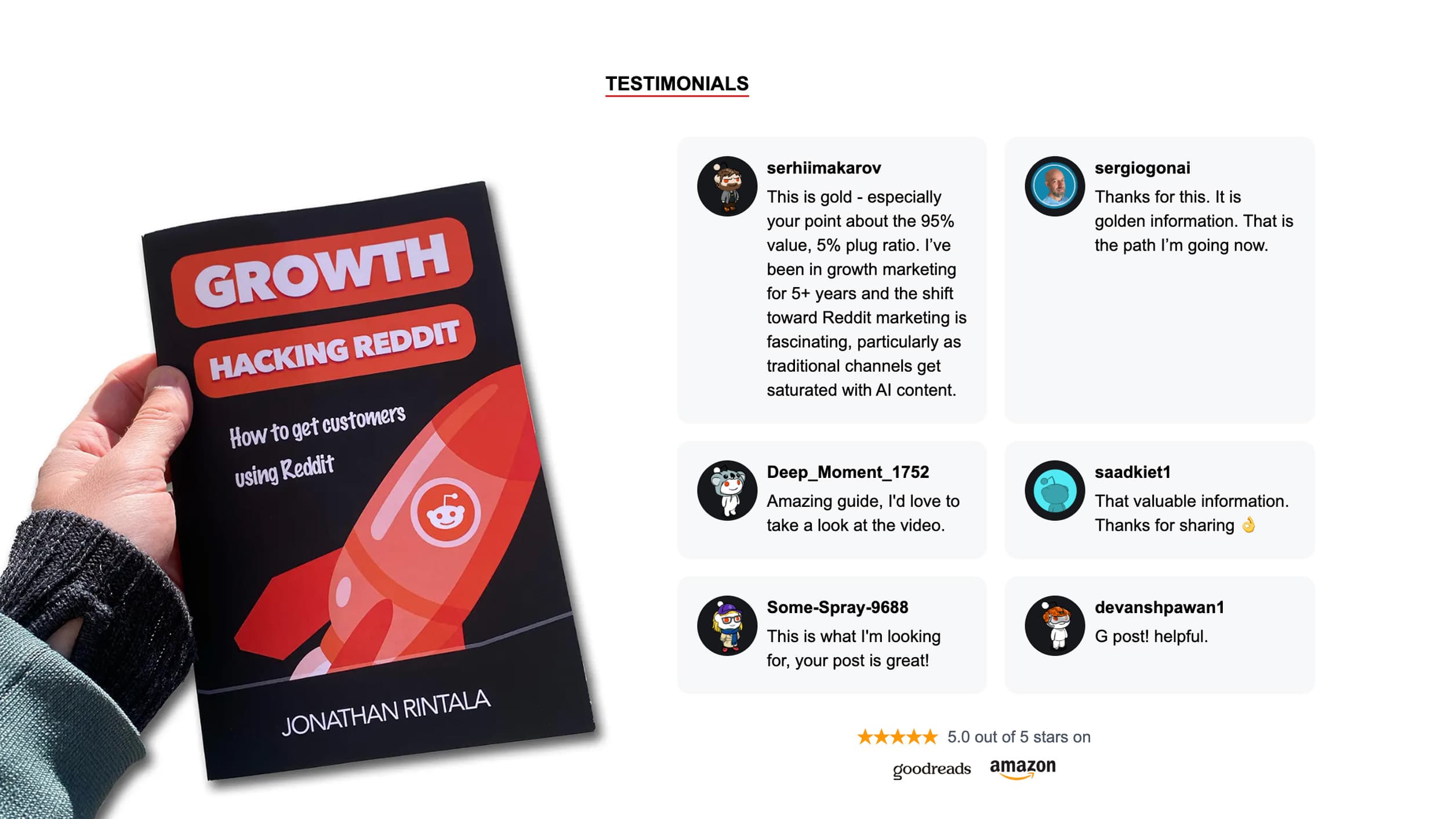 Book testimonials and social proof Book testimonials and social proof