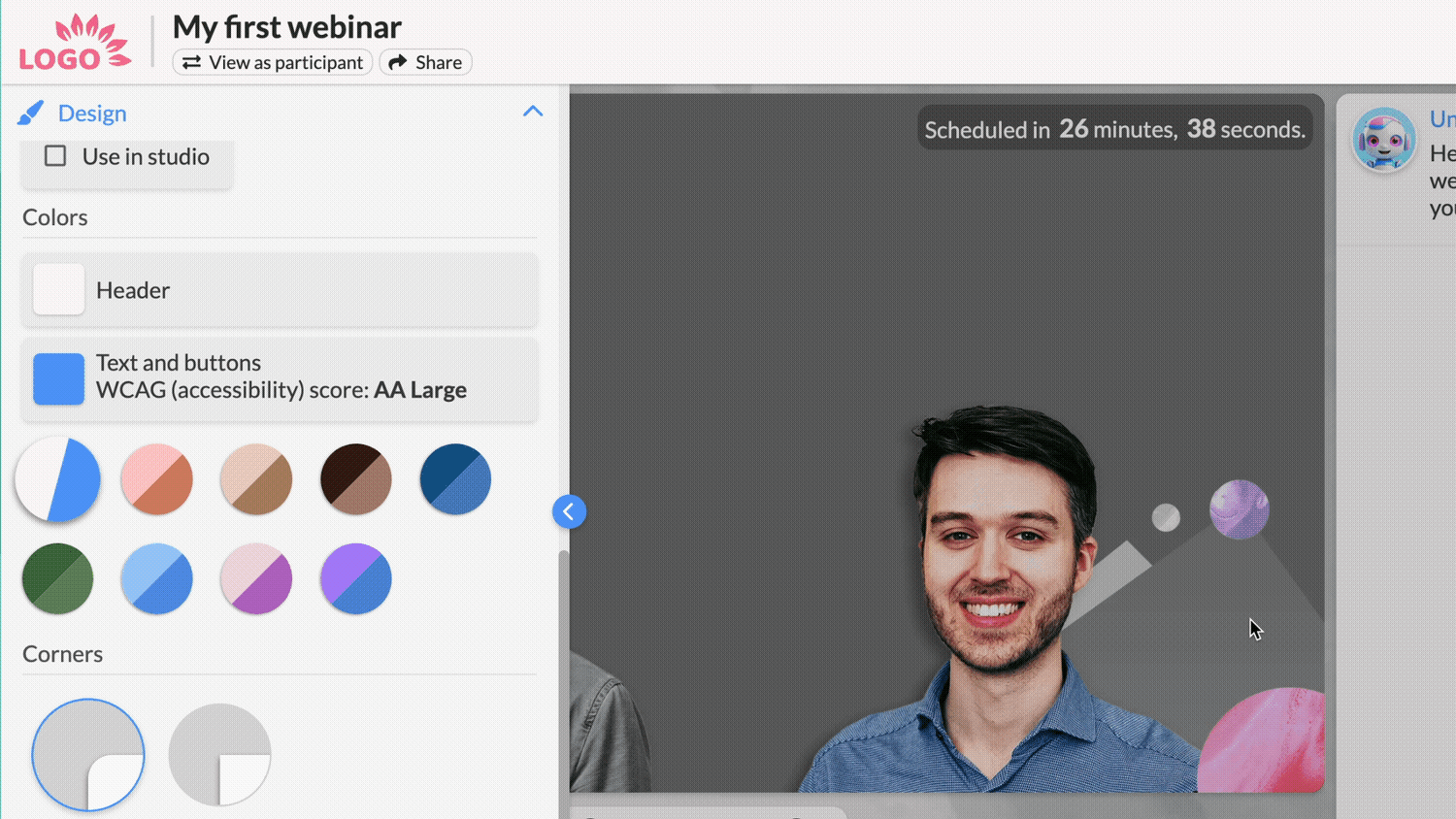 Change header color of webinar Change header color of webinar