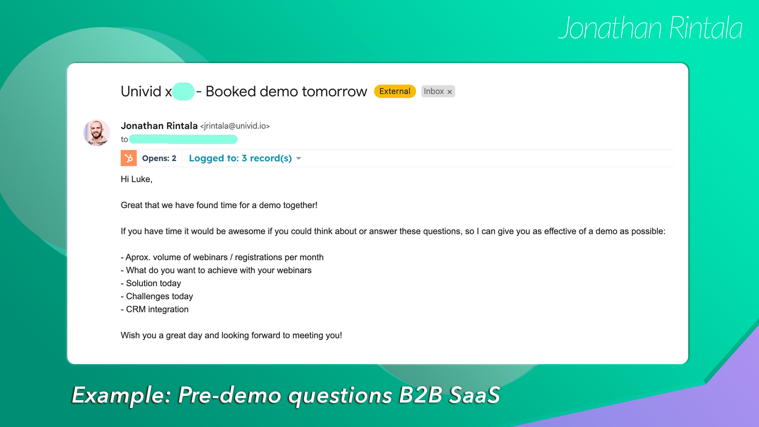 Pre-demo questions for B2B SaaS Pre-demo questions for B2B SaaS