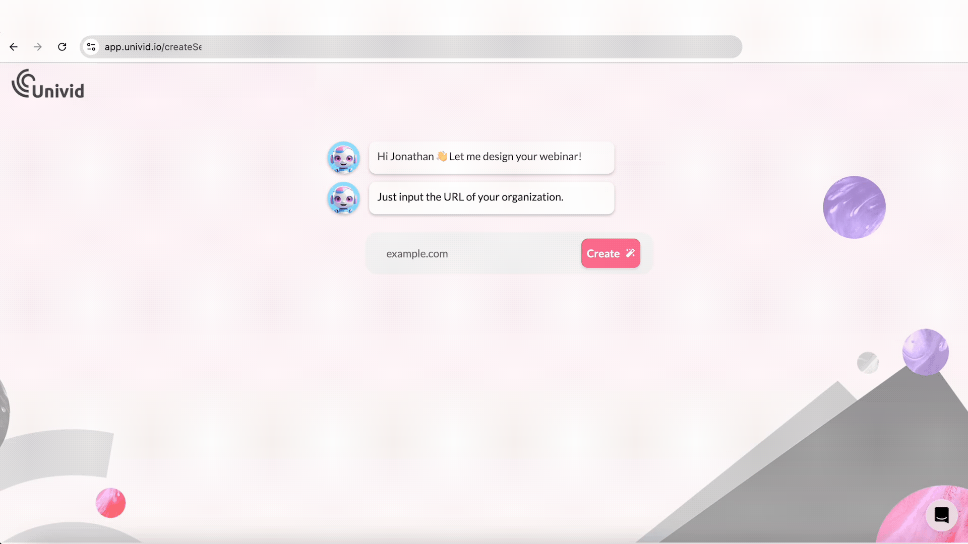 Create webinar in 60 seconds with Univid:s webinar platform Create webinar in 60 seconds with Univid:s webinar platform
