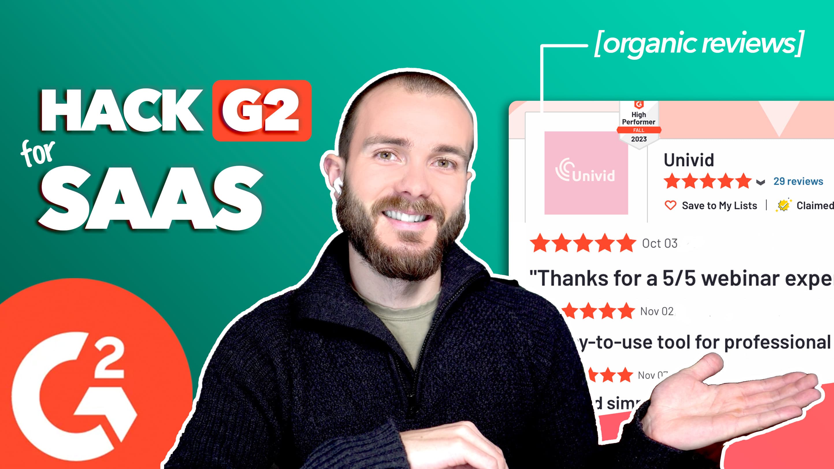 Here a hands-on guide on how to hack G2 to get organic reviews from your existing customers. We followed these steps to get 20 reviews in 60 days with an average rating of 4.8/5. Build social proof on comparison sites like G2 to grow your B2B SaaS.