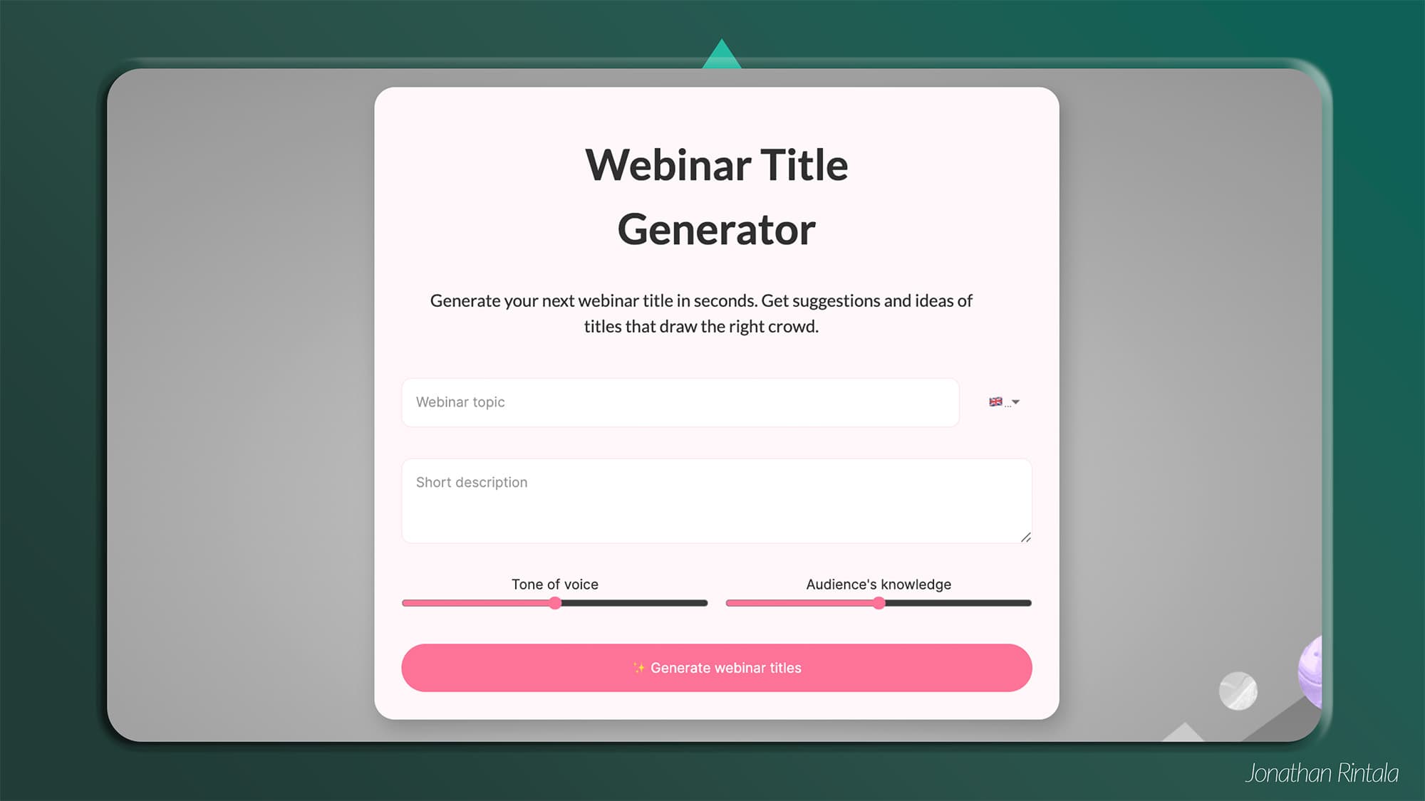 Webinar title generator Webinar title generator