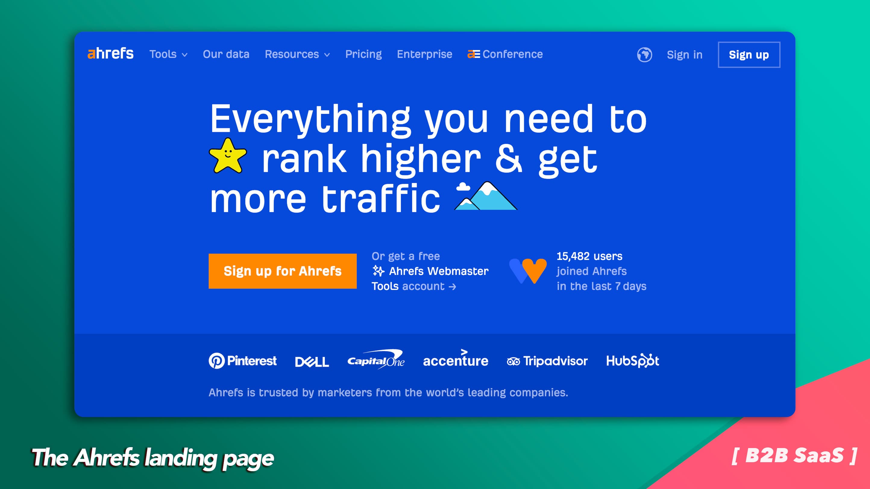 The Ahrefs landing page The Ahrefs landing page