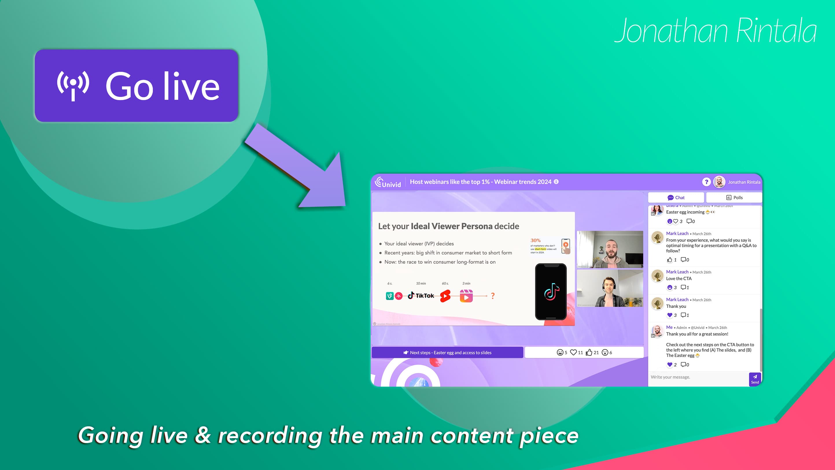 Go live - record video content to repurpose Go live - record video content to repurpose