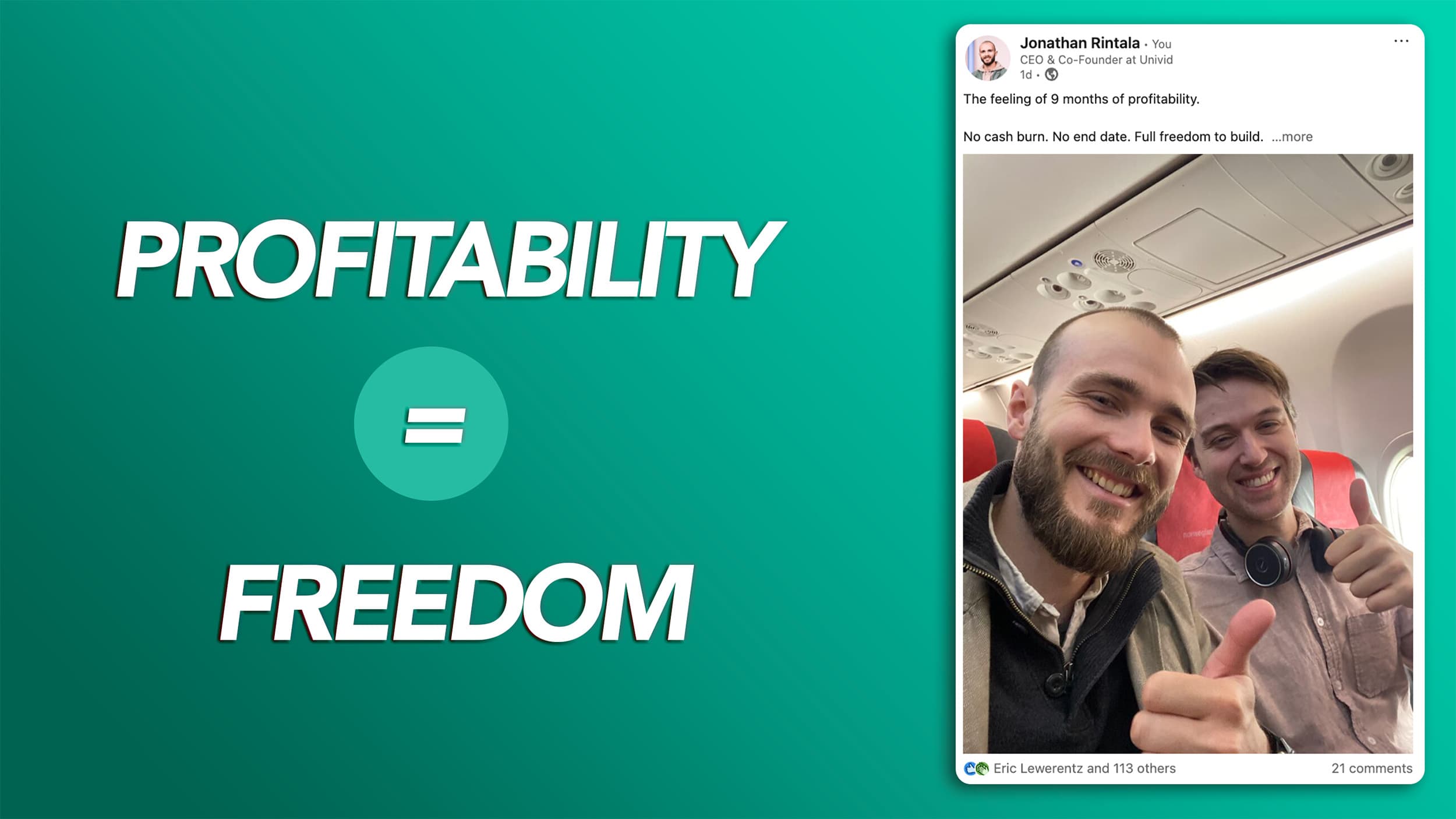 Profitability equals startup freedom Profitability equals startup freedom