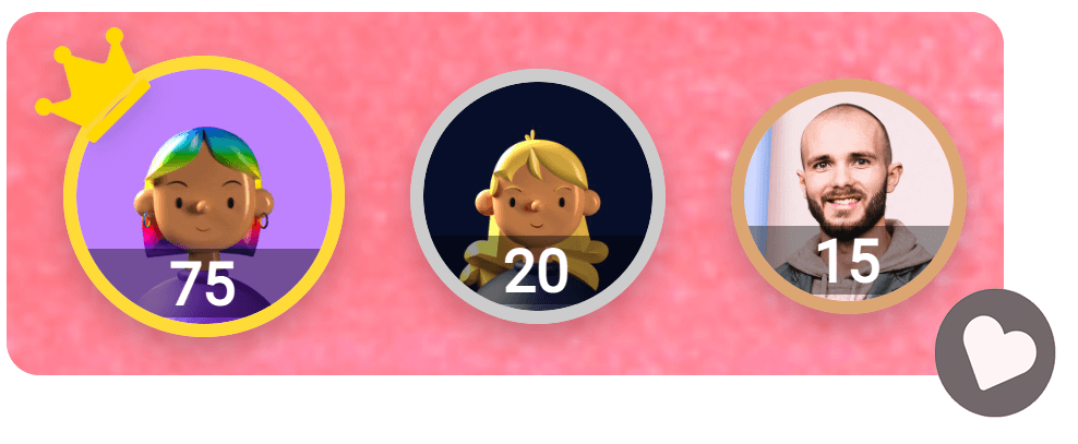 Gamification leaderboard in the Univid webinar platform Gamification leaderboard in the Univid webinar platform