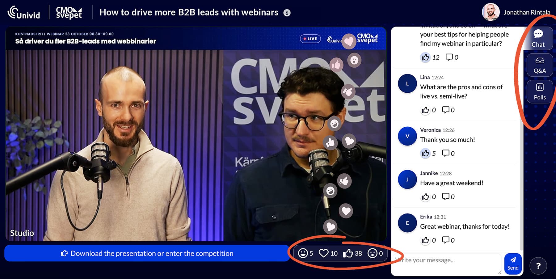 Live webinar interaction Live webinar interaction