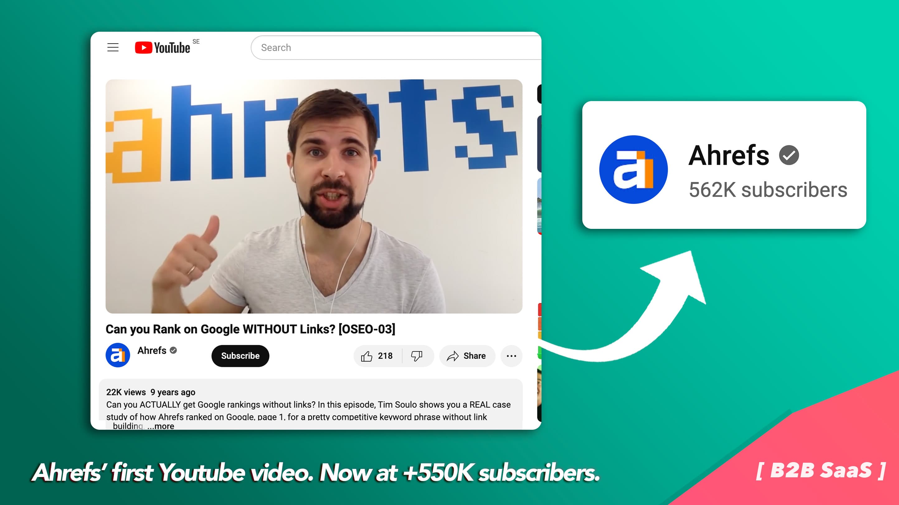 Ahrefs Youtube Channel and their first video with Tim Soulo - From 0 to 550K subscribers Ahrefs Youtube Channel and their first video with Tim Soulo - From 0 to 550K subscribers