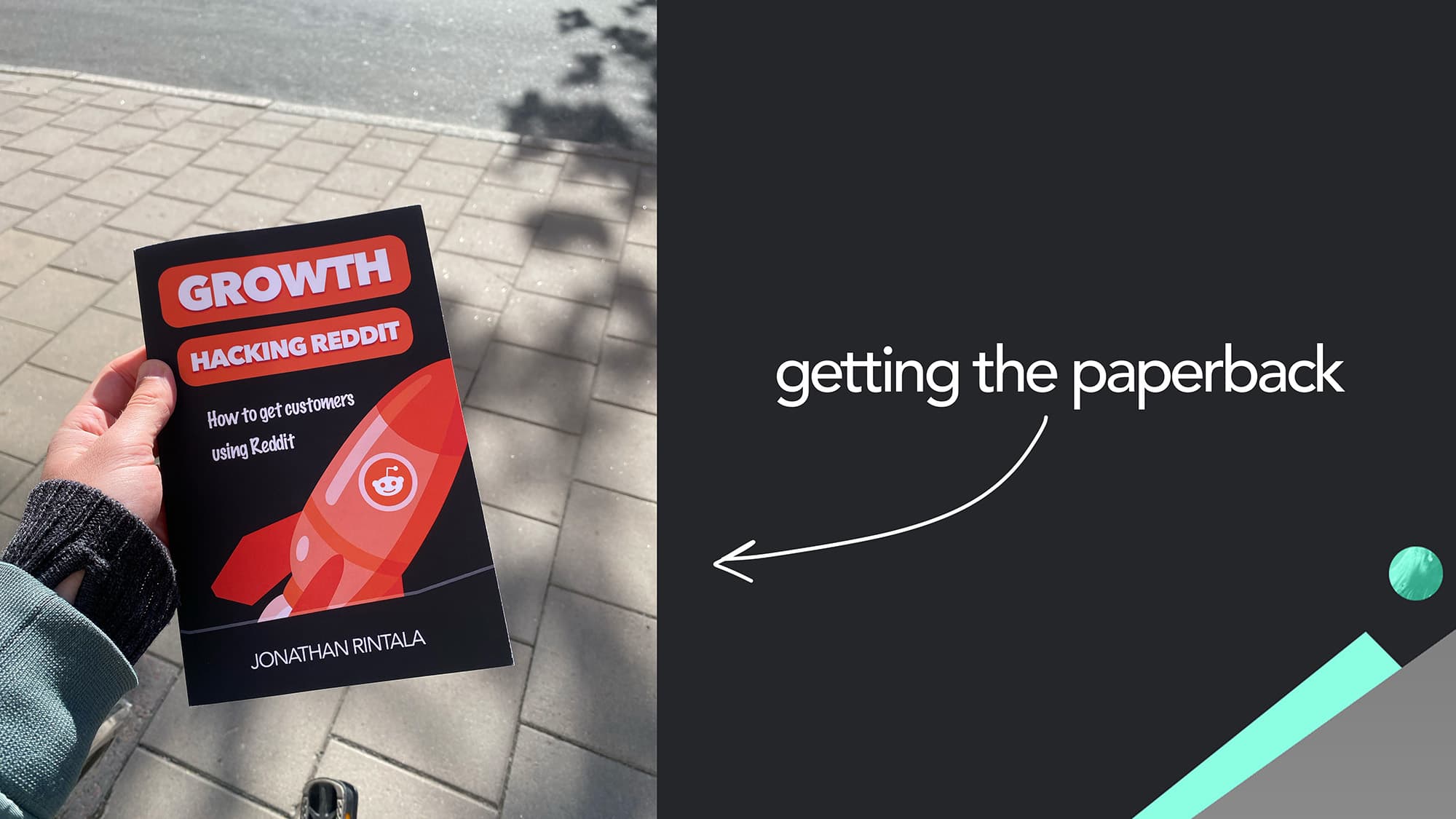 Getting the first paperback copy from the post office Getting the first paperback copy from the post office