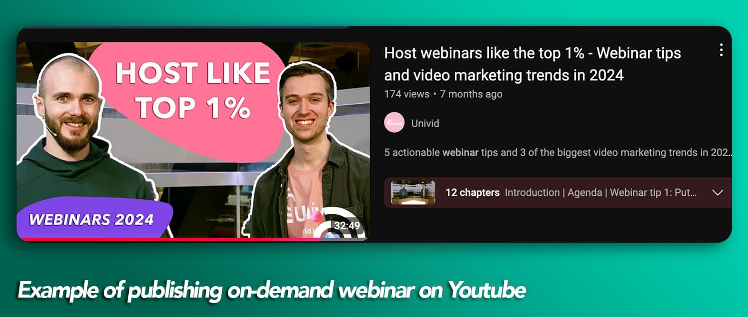 Publishing on-demand webinar on Youtube Publishing on-demand webinar on Youtube