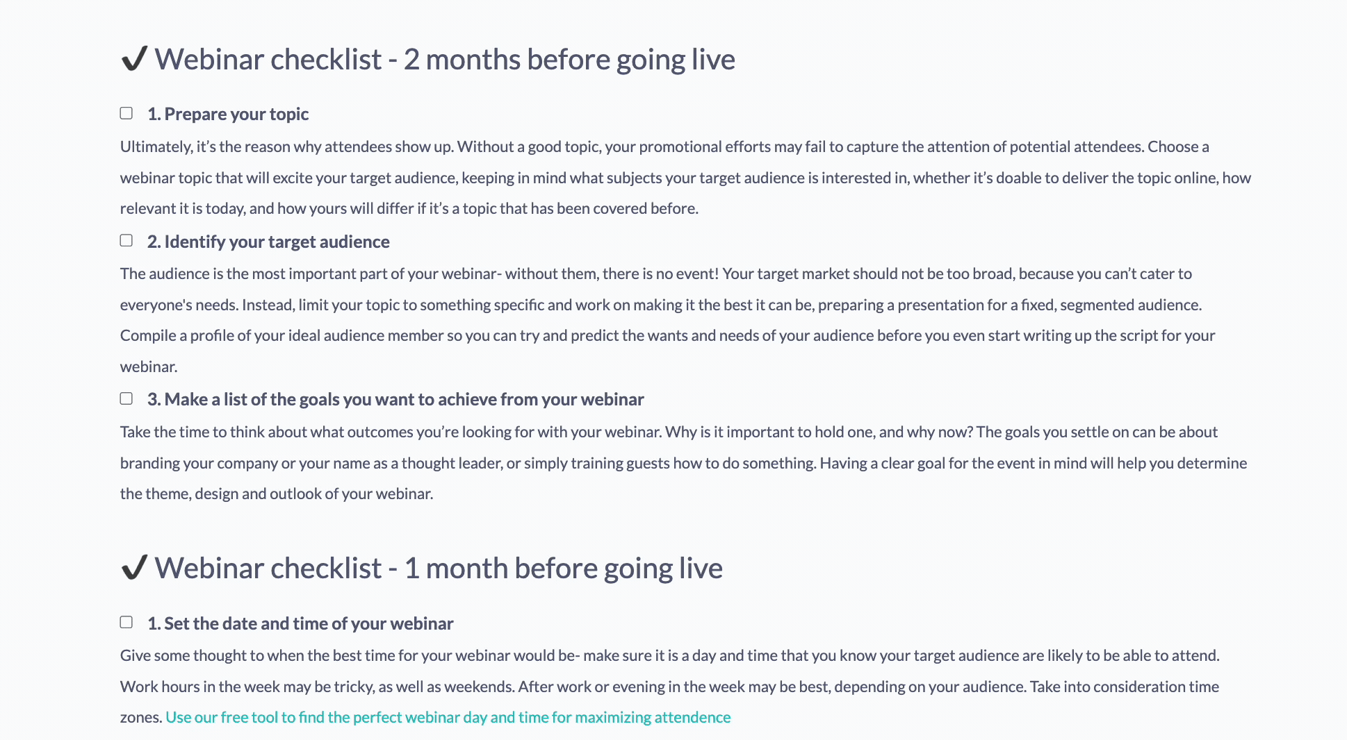 Free tool example in marketing - Checklist Free tool example in marketing - Checklist
